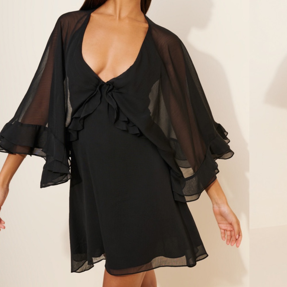 Glamorous Sheer Bell Sleeve Mini Dress